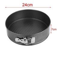 Foxnovo Cake Tin Round Non Stick Loose Base Deep 24 x 7cm (Black) N6