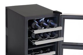 Whynter WC-181DS 18 Bottle Dual Zone Touch Control Wine Cooler, Black with Stainless Steel Trim N6