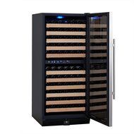 KingsBottle 46 Bottle Dual Zone Wine Cooler, Stainless Steel with Glass Door N6