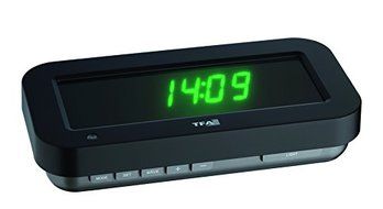 TFA 60.5009.04 Holo Clock Showing Mid-Air Display of Date / Time and Temperature, Black - Green Edtion