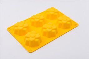 6 Cavity Flower Shape Silicone Food Grade Cake Pudding Jelly Ice Soap Mold for Homemade Products