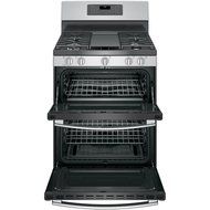 GE JGB860SEJSS 30" Stainless Steel Gas Sealed Burner Double Oven Range - Convection N3