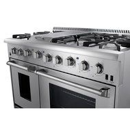 48" 6 Burner Gas Range With Double Oven and Griddle