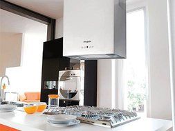 16" KA-124-CS Island Range Hood Stainless Steel Square Chimney. Made in Italy. N3