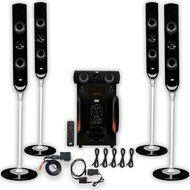 Acoustic Audio AAT1000 Tower 5.1 Speaker System with Bluetooth Optical Input and 5 Extension Cables N2
