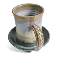 321 Pottery Microwave Bacon Cooker, Turquoise Pearl