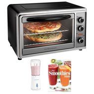Hamilton Beach Countertop Oven with Convection and Rotisserie - Silver/Black (31104) Plus Bonus Smoothie Bundle... N2
