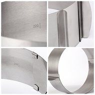 6-12&quot; Adjustable Stainless Steel Mousse Cake Ring Baking Mold 2Handle Layered N8