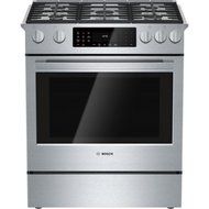 Bosch HDI8054U 800 30" Stainless Steel Dual Fuel (Gas) Slide-In Sealed Burner Range - Convection
