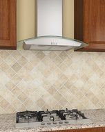 Ancona Rounded Glass with Stainless Steel 450 CFM Wall Mount Range Hood, 30-Inch N2