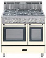 Verona VEFSGG365DAW 36&quot; White Gas Sealed Burner Double Oven Range - Convection