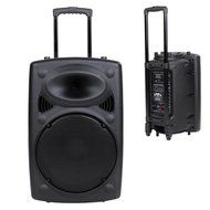 Leesons Inc. Portable 150W Active PA 15" Speaker Mic Guitar AMP Bluetooth USB SD LCD FM Remote N7