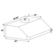 FIREBIRD New 30" European Style Under Cabinet Stainless Steel Range Hood Vent W/ Push Button Control N10