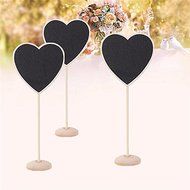Mini Wooden Board Blackboard Chalkboard Stand Place Wedding Holder Heart Stick N6