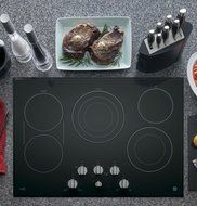 GE Cafe 30" Stainless Steel Built-In Knob Control Electric Cooktop N5