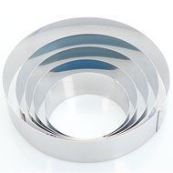 Hanason Stainless Steel Rings Round Molding Plating Forming Cake Mousse Rings 5pcs