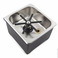 Espresso Parts Pan Dimensions Counter Top Rinser, 6 by 6 by 2", Stainless Steel N8