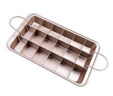 Astra Gourmet Nonstick Carbon Steel Precut Brownie Pan Set,12-inch by 8-inch by 1 1/2-inch(Champagne Gold)
