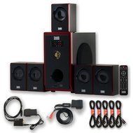 Acoustic Audio AA5103 800W 5.1 Speaker System with Bluetooth, Optical Input and 5 Extension Cables AA5103BD-5