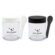 [1+1] TEASCAFE Cereal Spoon Canister, 15oz, 2Piece - Containing a spoon on the lid (Bear Black lid-Urban Black... N3