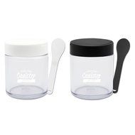 [1+1] TEASCAFE Cereal Spoon Canister, 15oz, 2Piece - Containing a spoon on the lid (Bear Black lid-Urban Black... N4