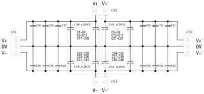 Electronics-Salon 1PCS Capacitor Filter Bare PCB, Support 48pcs D18mm Electrolytic Capacitors. N4