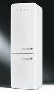Smeg FAB32UWHLN 24" 50's Retro Style Bottom Freezer Refrigerator with 10.74 cu. ft. Capacity No Frost Fast-Freezing...