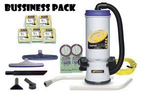 ProTeam Super CoachVac HEPA Commercial Backpack Vacuum w/ Versatile Tool Kit &amp; 2 pc wand, 10 quart VALUE PACK