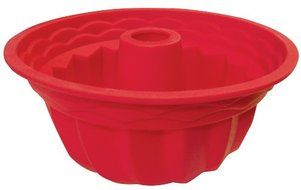 La Patisserie Silicone 9 Inch Fluted Tube Pan-Red