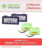 2 Neato Batteries &amp; 2 XV Pet &amp; Allergy Filters; Fits XV-11, XV-12 &amp; XV-15 Robotic Floor Vacuums; Designed &amp; Engineereed... N3