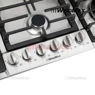 WindMax 34" Titanium 6 Burners Built-In Stoves NG/LPG Cooktops Cooker~US Stored#68023 N2