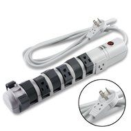 8-Outlet Rotating/Pivoting Power Strip w/ Surge Protection - 6ft Cord