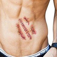 GUAngqi 10pcs Wounds Temporary Tattoos Halloween Zombie Scars N7