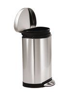 simplehuman Semi-Round Step Trash Can, White Steel, 10 L / 2.6 Gal N4