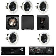 Speakercraft CRS8 Zero 5 Pack In-Ceiling Speaker-(ASM86801-5)5 Each-BIC PL-200-Harman Kardon AVR-171 - White