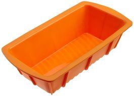 Casabella Silicone 8.25 Inch Square Cake Pan, Orange N2