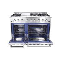 48" 6 Burner Gas Range With Double Oven and Griddle N2
