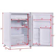 Cway 4.4 Cu. Ft. Compact Single Reversible Door Mini Refrigerator and Freezer Fridge Dorm N2