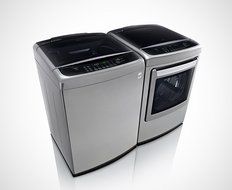 LG GAS DRYER PAIR SPECIAL-Mega Capacity High Efficiency Top Load Laundry System with GAS Dryer inGraphite Steel...