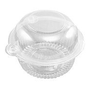 Eforcase 25/50/100/300 Pcs Plastic Single Individual Cupcake Muffin Dome Holders Cases Boxes Cups Pods (100 Pcs)