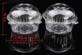 Eforcase 25/50/100/300 Pcs Plastic Single Individual Cupcake Muffin Dome Holders Cases Boxes Cups Pods (100 Pcs) N3