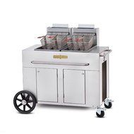 Crown Verity CV-PF-1NG 38" Single Tank Outdoor Portable Fryer with 90 000 BTU/H 40 lbs. Capacity Millivolt Thermostat...