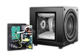 OSD Audio PS88 Dual 8-inch Compact Woofer Home Theatre Subwoofer, Gloss Black N5