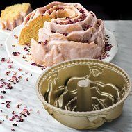 Ezeso Non-Stick Carbon Steel Cake Bundt Pan for Baking,Bakeware (Lily) N6