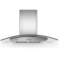 Ancona Rounded Glass with Stainless Steel 450 CFM Wall Mount Range Hood, 30-Inch N3