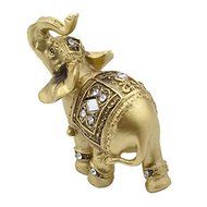 Lucky Golden Elephant Ornament Resin Craft Garden Gift Home Decoration N4