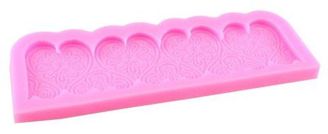 GogoForward Heart Lace Embossed Silicone Fondant Mould Cake Decor N4