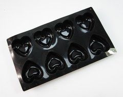 Silicone 8 Cell Recessed Heart Jelly / Cake / Soap Mold