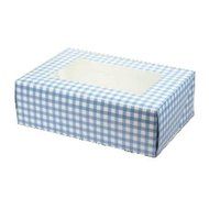 2 Blue Gingham Muffin Boxes