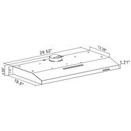 RUMLAD30" Stainless Steel Under Cabinet Range Hood Stove Vent Fan Kitchen Cooking N2